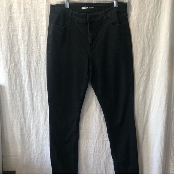 Old Navy super skinny mid rise black jeans semi crop size 10 - Picture 1 of 5